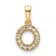 14K Yellow Gold Diamond Letter O Initial with Bail Pendant