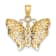 14K Two-tone Gold  Diamond-Cut Cut-Out Wings Butterfly Pendant