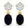 1.50ctw 14K Yellow Gold Blue Sapphire and White Diamond Halo Earrings