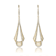 CZ Pave Drop Earrings In 14K Gold Over Brass