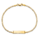 14k Yellow Gold Flat Figaro Link ID Bracelet