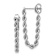 Rhodium Over 14k White Gold Diamond-Cut Rope Chain Dangle Earrings