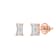 White Cubic Zirconia 14k Rose Gold Studs With Velvet Gift Box 0.50ctw