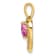 14k Yellow Gold Lab Created Pink Sapphire and Diamond Heart Pendant