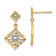 14k Two-tone Diamond-Cut Square Filigree Dangle Earrings