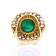 14.65 Ctw Emerald and 3.87 Ctw White Diamond Ring in 14K YG