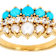 Sleeping Beauty Turquoise And Pearl Ring In 18K Gold Over Sterling Silver