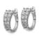 Rhodium Over Sterling Silver Graduated Cubic Zirconia Hinged Round Hoop Earrings
