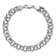 Rhodium Over 14k White Gold 7.5mm Diamond-Cut Double Link Charm Bracelet