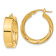 14k Yellow Gold Polished and Inside Textured 7/8" Hoop Earrings