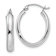 Rhodium Over 14k White Gold 7/8" Polished Oval Tube Hoop Earrings