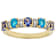Tanzanite, Neon Blue Apatite And White Zircon Ring In 18K Gold Over
Sterling Silver 0.94ctw