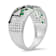 Green And White Cubic Zirconia With Black Enamel Rhodium Over Silver
Tree Of Life Ring 1.05ctw