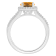 7mm Round Citrine 1/4 ctw Diamond Rhodium Over Sterling Silver Halo Ring