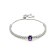 Purple Amethyst with Moissanite Accents Rhodium Over Sterling Silver Bracelet