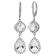 White Lab Created Sapphire Sterling Silver Dangle Earrings 8.05ctw