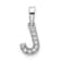 14K White Gold Diamond Letter J Initial with Bail Pendant