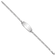 Rhodium Over 14k White Gold Polished Oval Figaro ID Bracelet