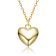 Polished Heart Pendant Necklace In 14K Gold Over Sterling Silver