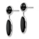 Rhodium Over 14k White Gold Onyx Oval Dangle Earrings