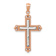 14k Rose Gold and Rhodium Over 14k Rose Gold Diamond-Cut Cross Pendant