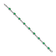 Rhodium Over 14k White Gold Diamond and Emerald Bracelet