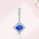 14K White Gold Princess Cut Tanzanite and Diamond Pendant 1.20ctw