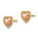 14K Yellow Gold and 14K Rose Gold 7mm Beaded Heart Stud Earrings