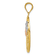 14k Tri-color Gold Diamond-Cut Oval Floral Pendant