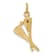 14k Yellow Gold Polished and Textured Lacrosse Sticks pendant