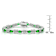 Emerald Color CZ Tennis Bracelet In Sterling Silver
