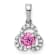Rhodium Over 10k White Gold 0.38 cttw Lab Created Sapphire October
Birthstone and Diamond Pendant