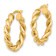 14k Yellow Gold Polished 7/8" Twisted Hoop Earrings
