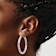 Rhodium Over Sterling Silver 4.00mm Diamond-cut Hoop Earrings