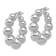 Rhodium Over Sterling Silver Polished Beaded Round Hoop Earrings