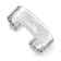 Rhodium Over 14k White Gold 19mm Hammered Polished Cuff Bangle