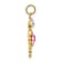 10k Yellow Gold Pink Tourmaline Simulant October Birthstone and Clear
Cubic Zirconia Boy Charm