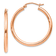 14k Rose Gold 1 3/16" Polished Tube Hoop Earrings