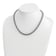 Rhodium Over Sterling Silver 7.5mm Hollow Byzantine 18 inch Necklace