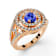 14K Rose Gold Tanzanite and Diamond Ring 0.74 ctw