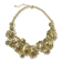 Gold Tone Metal Flower with Crystal Necklace