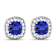 1.64ctw 14K White Gold  Tanzanite and White Diamond Halo Earrings