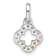 Rhodium Over Sterling Silver  Rainbow Nano Crystal Clover Pendant
