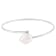 Sterling Silver Rhodium plated bangle bracelet with a 7.5-8mm white
freshwater pearl, 7"