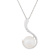 10-11mm Button White Cultured Freshwater Pearl and CZ Rhodium Over
Sterling Silver Pendant
