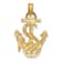 14k Yellow Gold Polished and Textured Anchor and Rope Charm