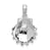 Rhodium Over Sterling Silver Polished Lions Paw Shell Pendant