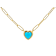 Turquoise Heart Paperclip Pendant Necklace In 18K Gold Over Sterling Silver