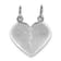 Rhodium Over 14K White Gold DAUGHTER-MOM Break-apart Heart Charm