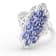 Rhodium Over Sterling Silver Oval Tanzanite and White Zircon Ring 1.46ctw